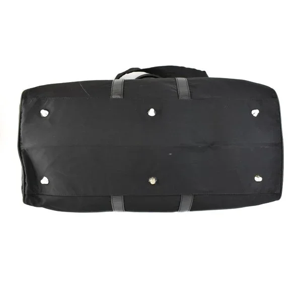 PRADA: Black, Tessuto Nylon & Saffiano Leather Duffel/Weekender Bag (su) - Picture 7 of 12